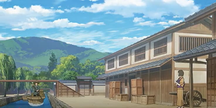 岛津制作所建城时的景色（现为岛津基金会纪念馆），以及附近流淌的高濑川